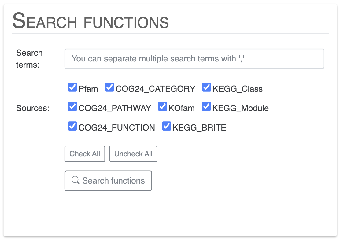 search functions
